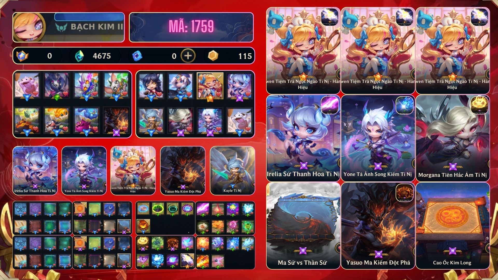 Acc ĐẤU TRƯỜNG CHÂN LÝ - TFT  số 9810
